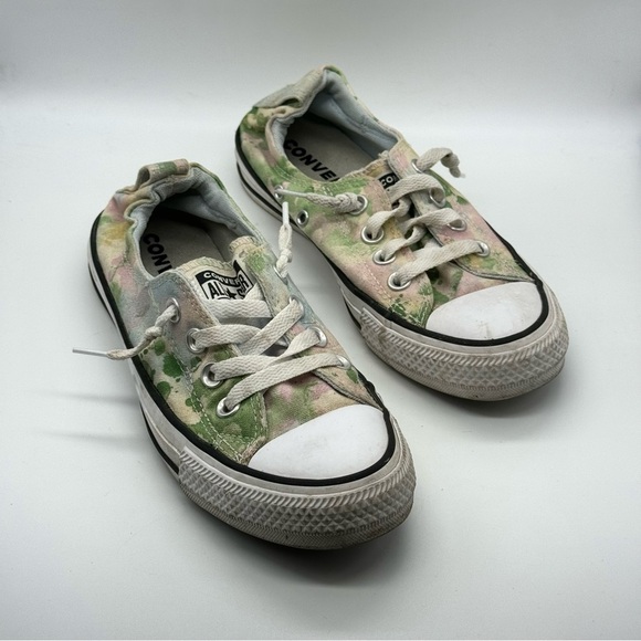 Converse White & Green Shoreline Scrunch Back Sneakers - Picture 1 of 9